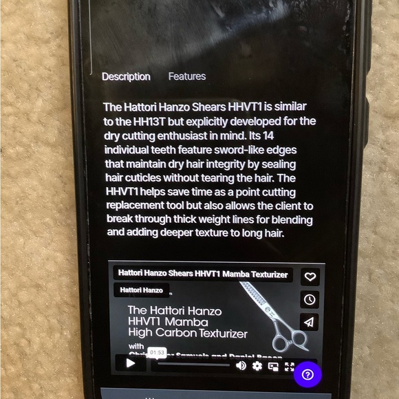 Hattori Hanzo Shears HH-VT1 6.0” Mamba Texturizer Shears scissors thinning. - Picture 12 of 12